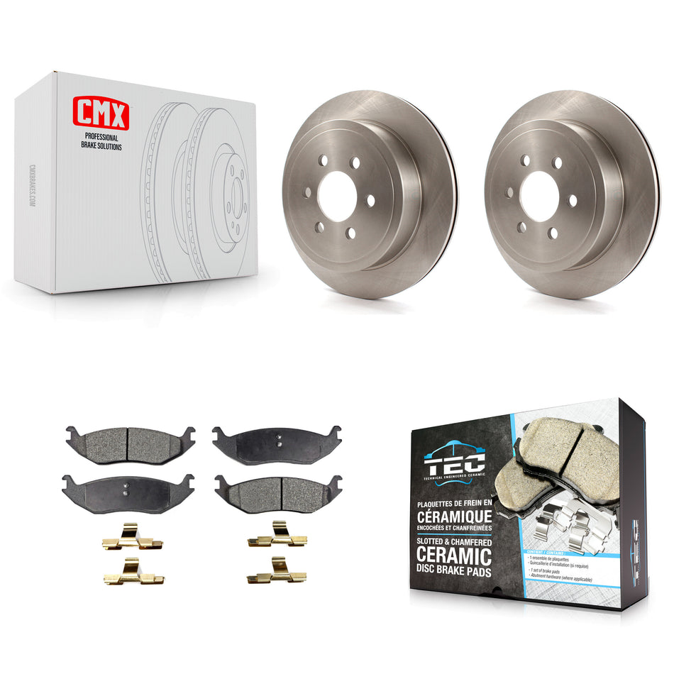 Rear Disc Brake Rotors And Ceramic Pads Kit For 2003 Dodge Durango K8T-101774