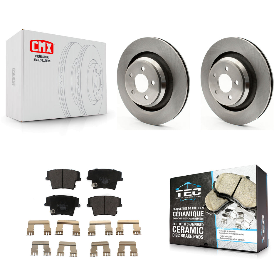 Rear Disc Brake Rotors And Ceramic Pads Kit For 2015 Dodge Charger R T Scat Pack with 6.4L K8T-101782