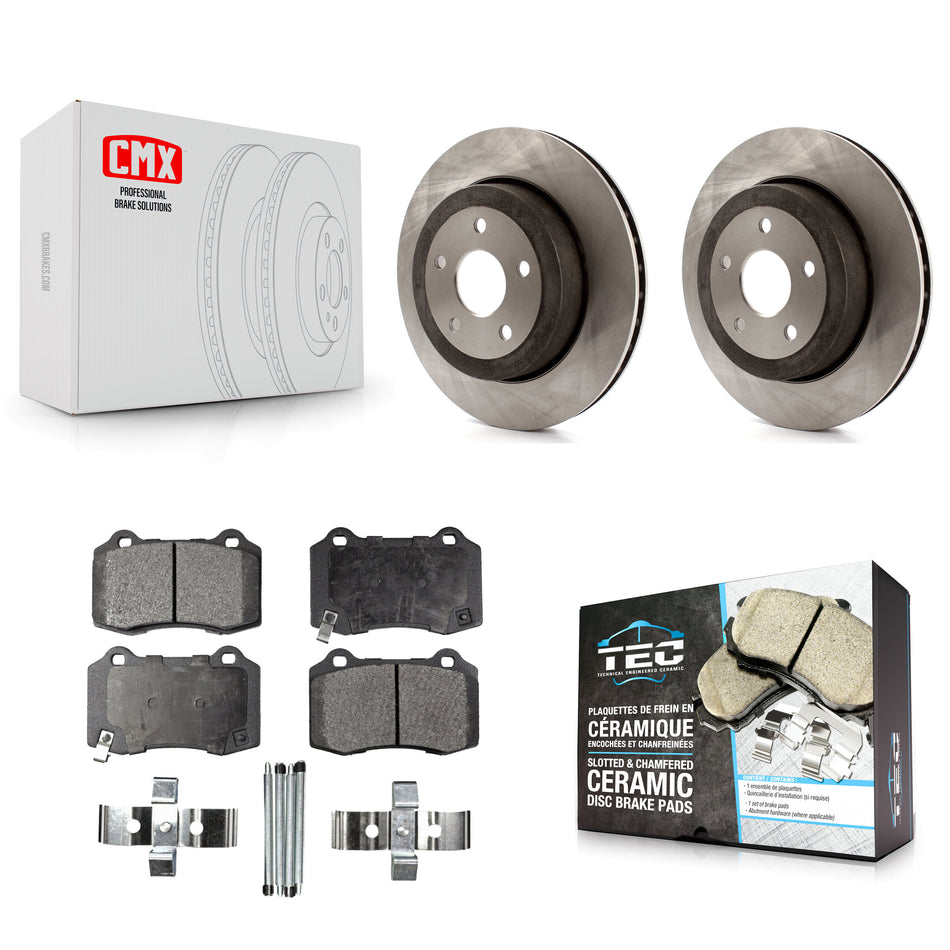 Rear Disc Brake Rotors And Ceramic Pads Kit For 2006-2010 Jeep Grand Cherokee SRT8 K8T-101786