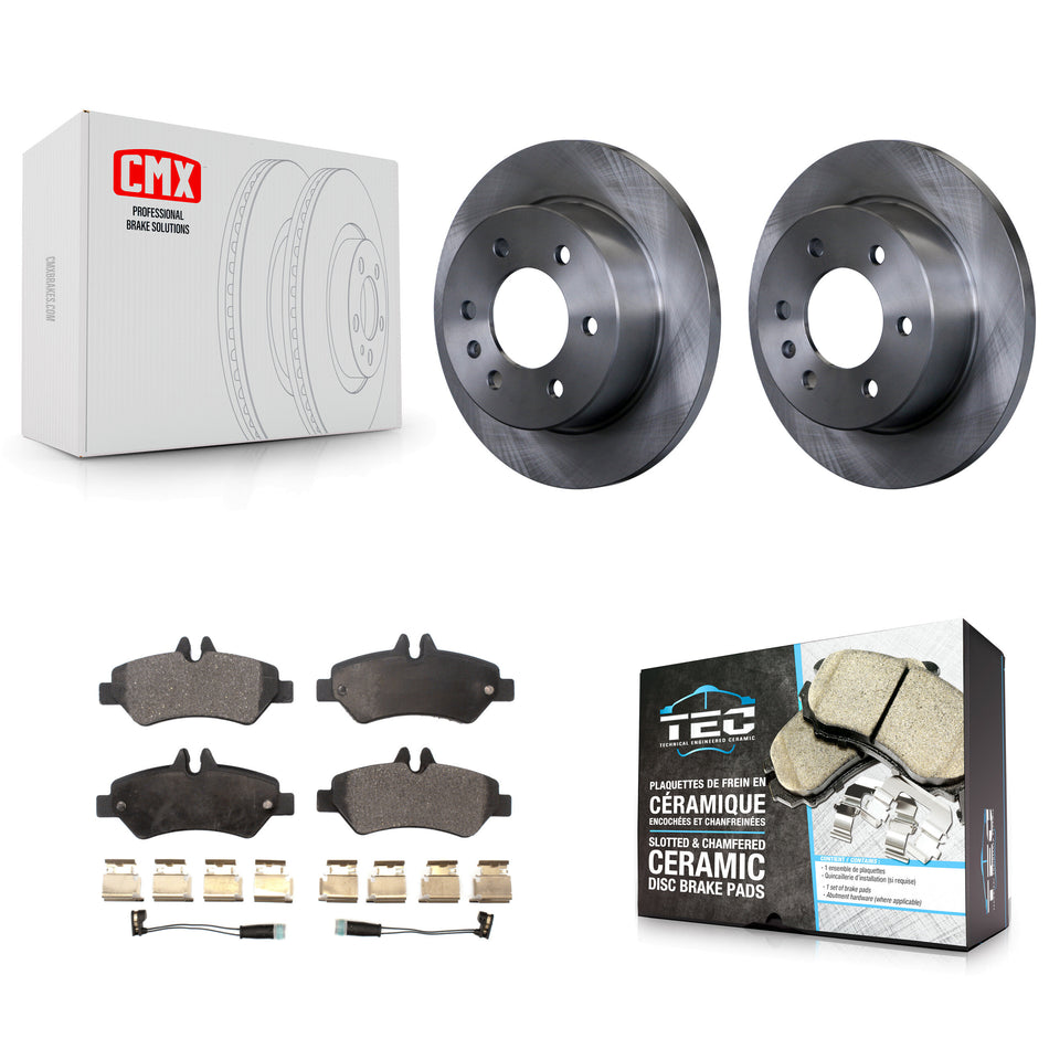Rear Disc Brake Rotors And Ceramic Pads Kit For Sprinter 2500 Mercedes-Benz Dodge Freightliner 3500 K8T-101792