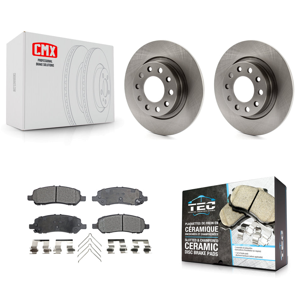 Rear Disc Brake Rotors And Ceramic Pads Kit For 2013-2016 Dodge Dart K8T-101802