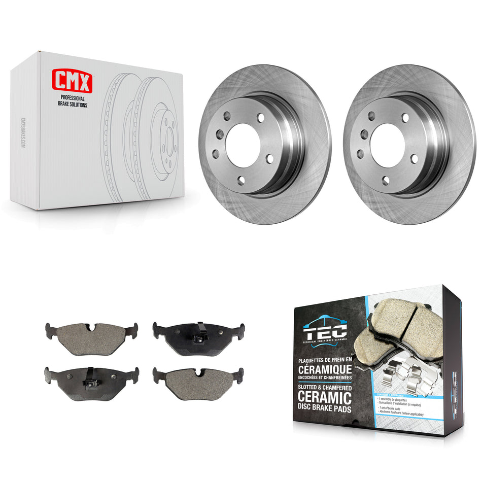 Rear Disc Brake Rotors And Ceramic Pads Kit For BMW 318i 328i 328is 323is 318is K8T-101819