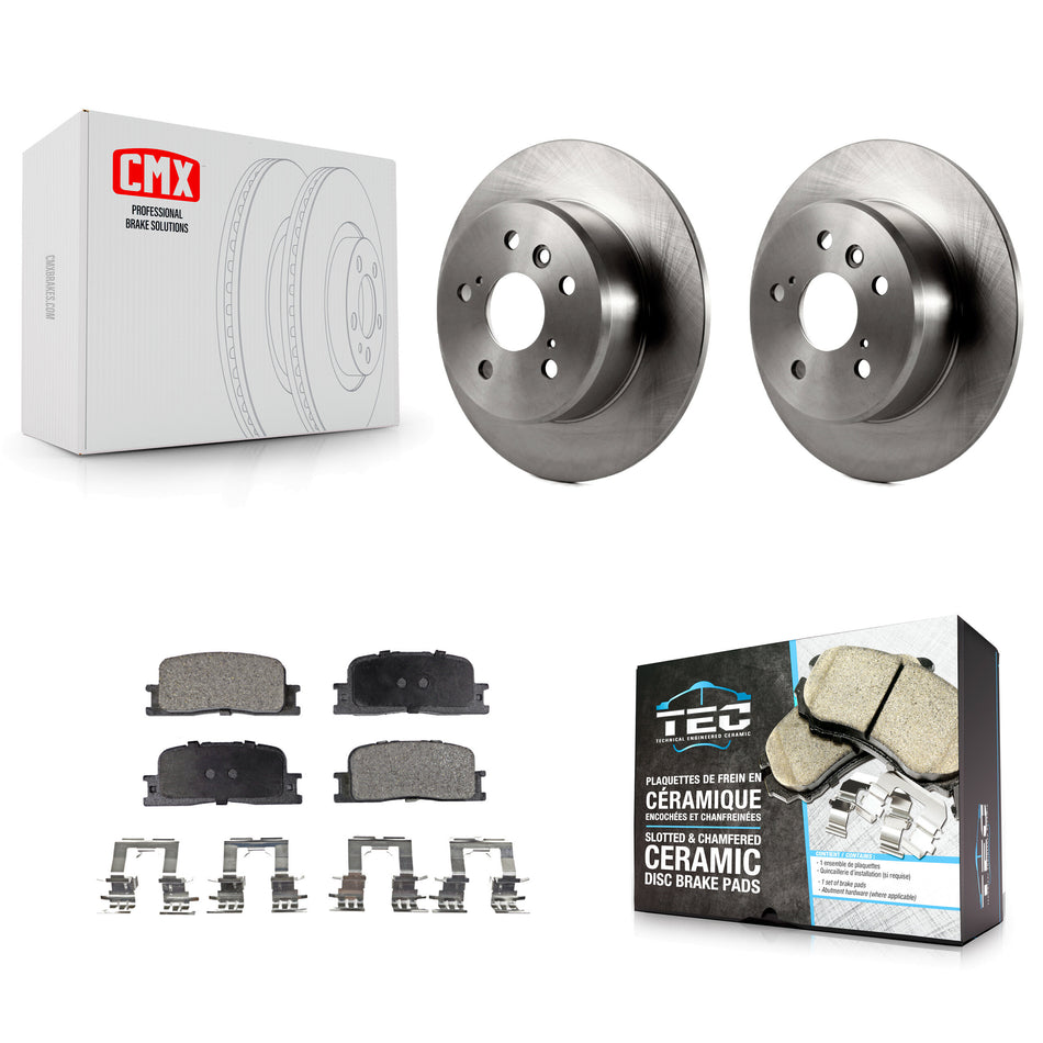 Rear Disc Brake Rotors And Ceramic Pads Kit For 2001-2003 Toyota Highlander FWD K8T-101827