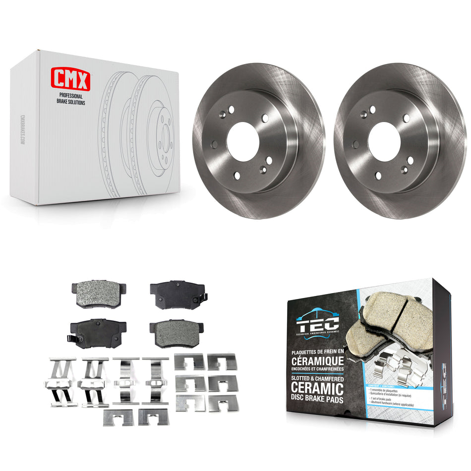Rear Disc Brake Rotors And Ceramic Pads Kit For 1997-2001 Honda Prelude K8T-101833