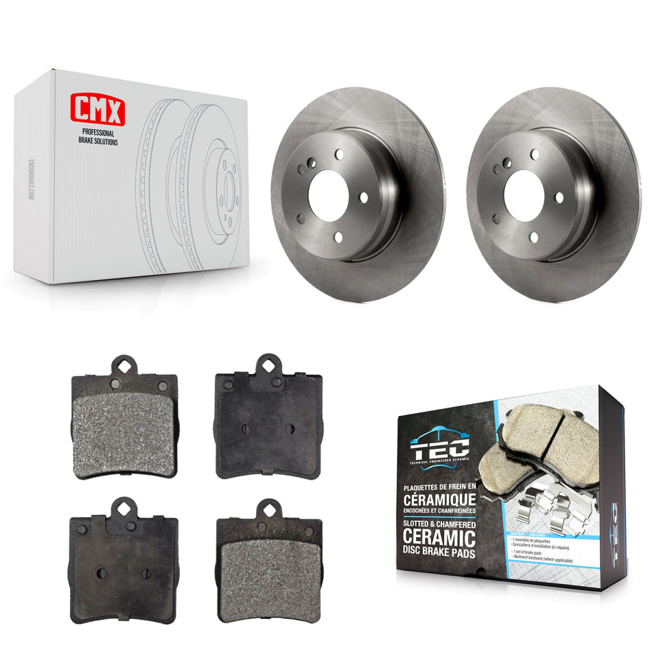Rear Disc Brake Rotors And Ceramic Pads Kit For 2007-2008 Mercedes-Benz SLK280 With Sport Package K8T-101838