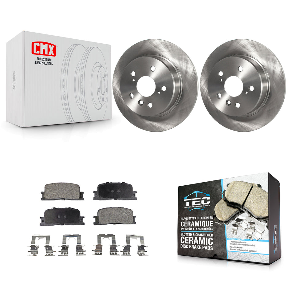 Rear Disc Brake Rotors And Ceramic Pads Kit For 2001-2003 Toyota Highlander AWD K8T-101845