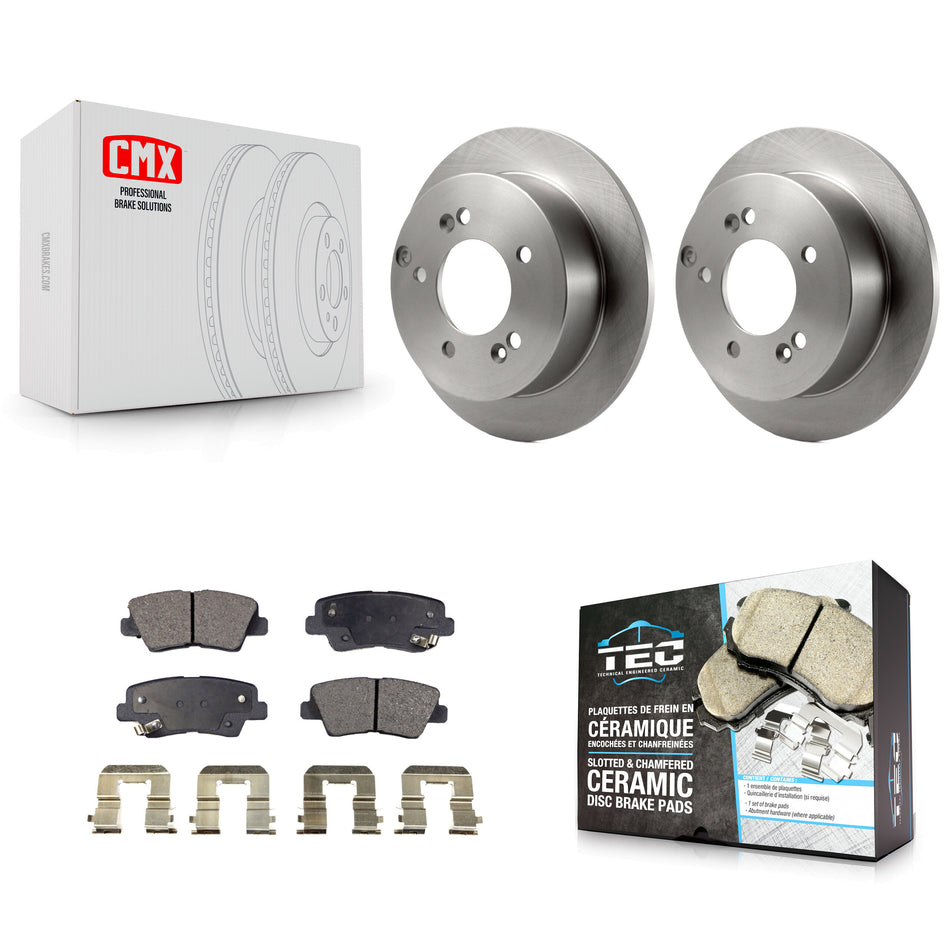 Rear Disc Brake Rotors And Ceramic Pads Kit For Hyundai Sonata 2.4L K8T-101876