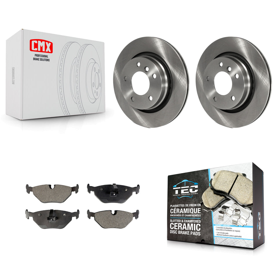 Rear Disc Brake Rotors And Ceramic Pads Kit For BMW 325i 325Ci 328i 323i 323Ci 328is 328Ci K8T-101885