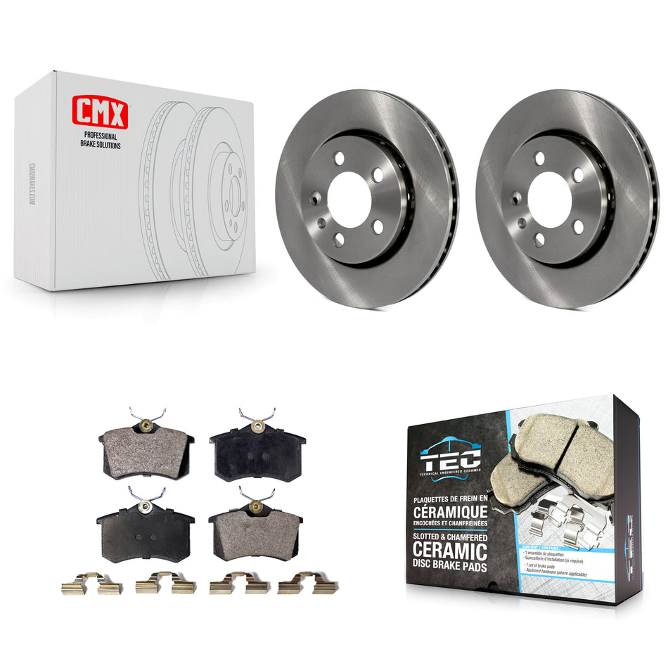 Rear Disc Brake Rotors And Ceramic Pads Kit For Volkswagen Jetta Golf Audi TT Quattro R32 K8T-101887