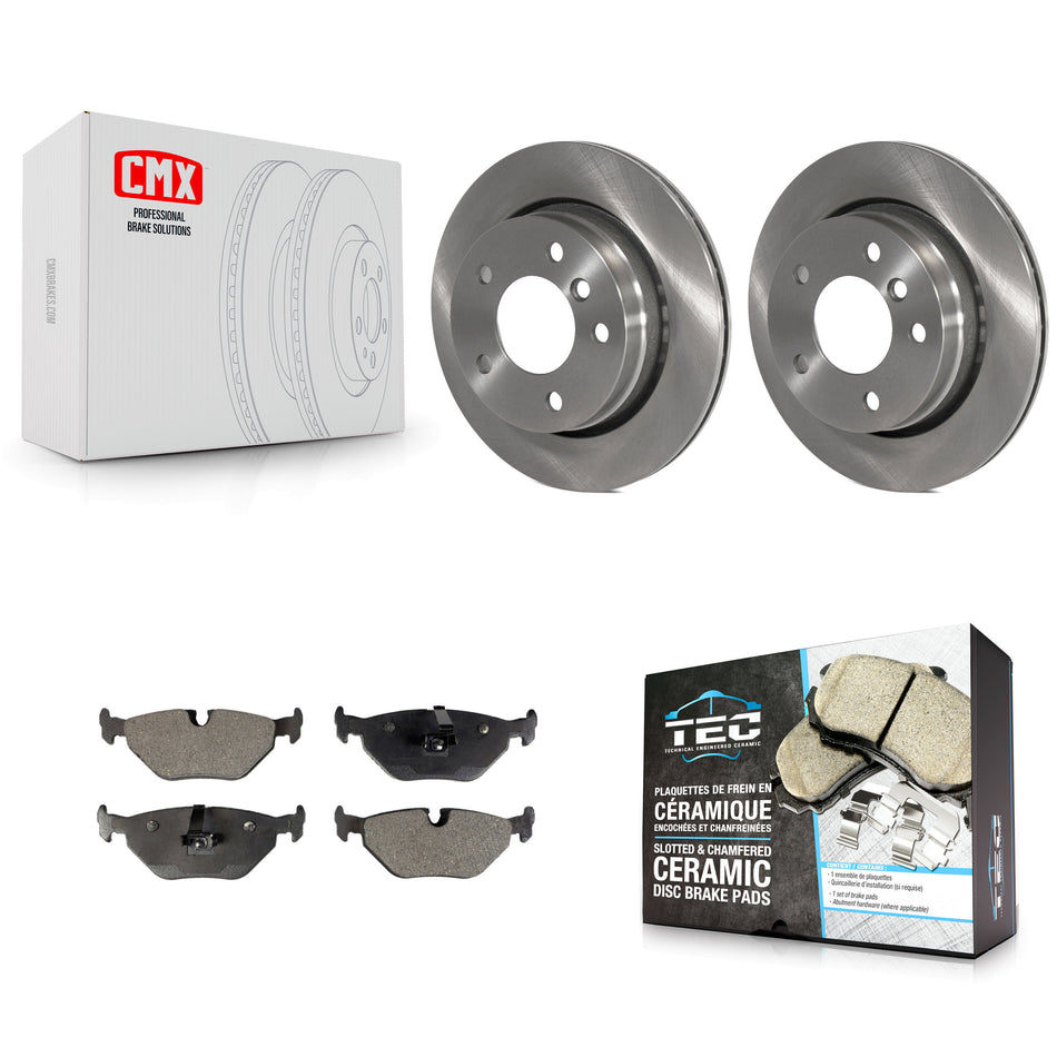 Rear Disc Brake Rotors And Ceramic Pads Kit For BMW 323i 323Ci 328i 320i K8T-101898