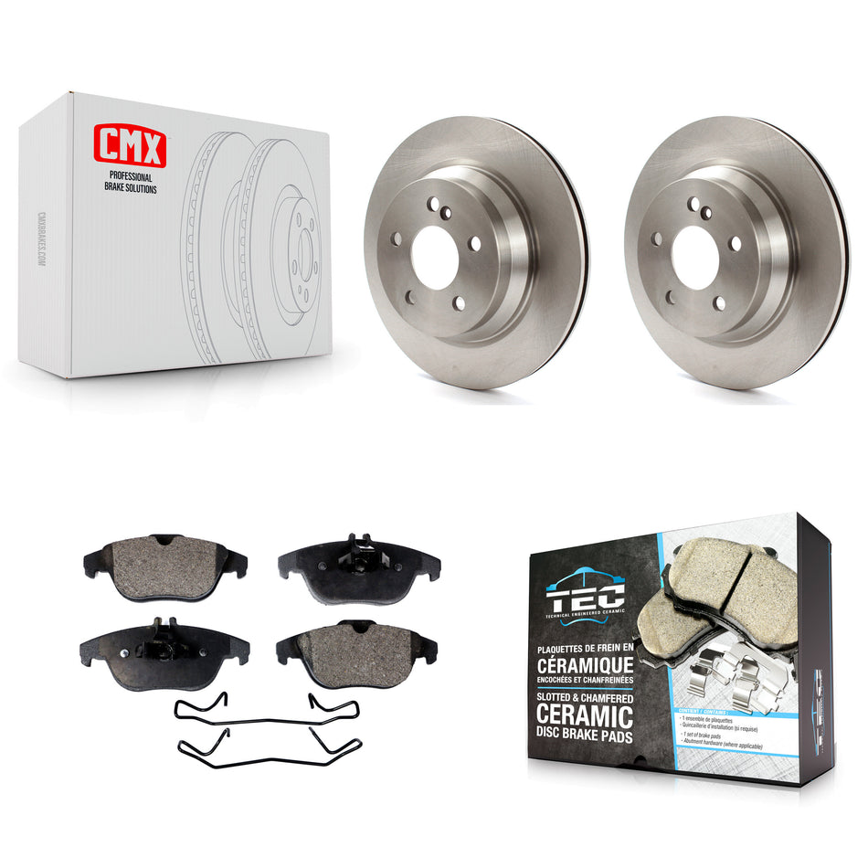 Rear Disc Brake Rotors And Ceramic Pads Kit For Mercedes-Benz GLK350 E350 GLK250 K8T-101909
