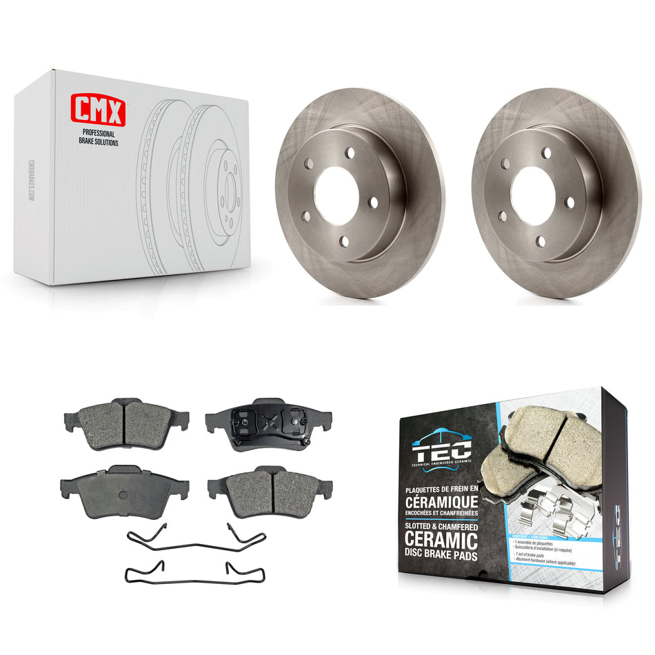 Rear Disc Brake Rotors And Ceramic Pads Kit For 2004-2005 Mazda 3 2.0L K8T-101913
