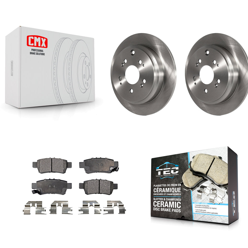 Rear Disc Brake Rotors And Ceramic Pads Kit For 2005-2010 Honda Odyssey K8T-101915