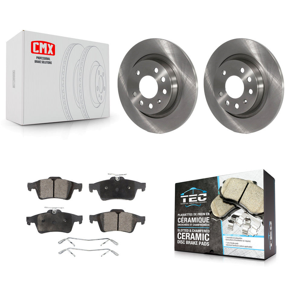 Rear Disc Brake Rotors And Ceramic Pads Kit For Saab 9-3 9-3X With Solid Rotor K8T-101923