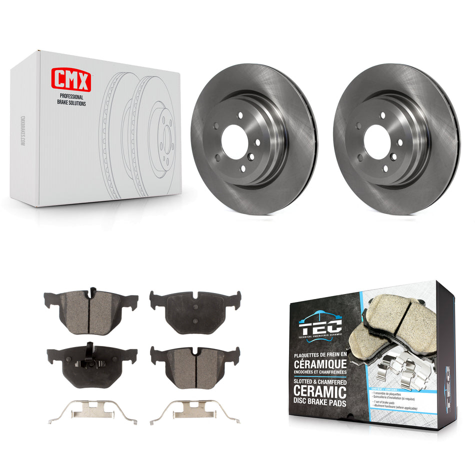 Rear Disc Brake Rotors And Ceramic Pads Kit For BMW 335i X1 xDrive 330i 335xi 335d 330xi 335is K8T-101966