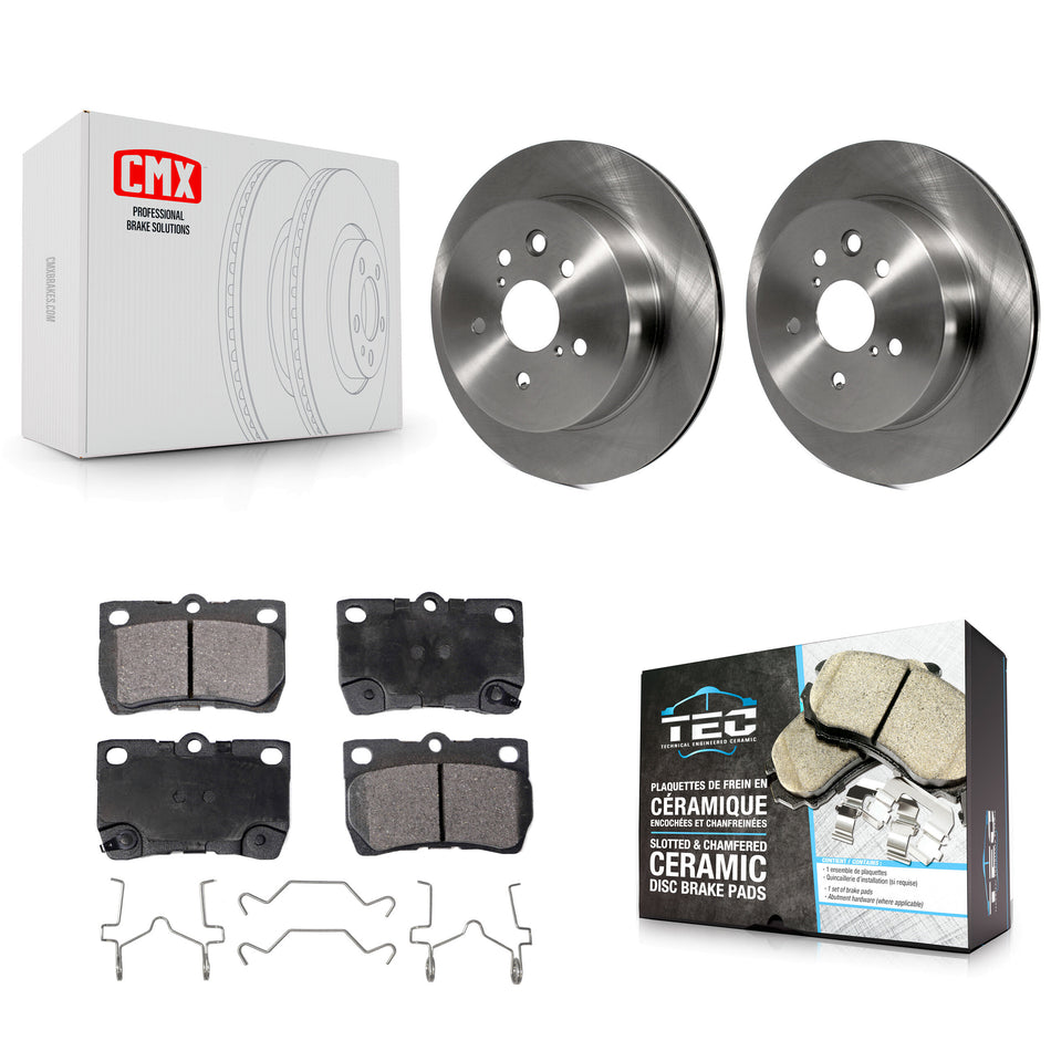 Rear Disc Brake Rotors And Ceramic Pads Kit For Lexus IS250 GS350 IS350 GS300 GS430 GS450h GS460 K8T-101967