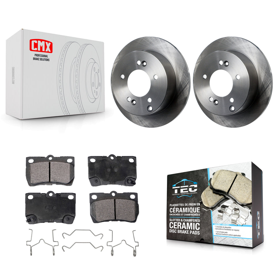 Rear Disc Brake Rotors And Ceramic Pads Kit For Lexus IS250 K8T-101969