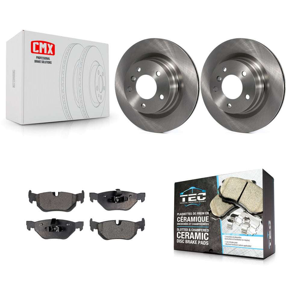 Rear Disc Brake Rotors And Ceramic Pads Kit For BMW 328i 325i 323i K8T-101971