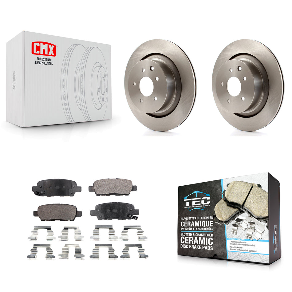 Rear Disc Brake Rotors And Ceramic Pads Kit For Infiniti G37 G35 Q60 INFINITI K8T-101984