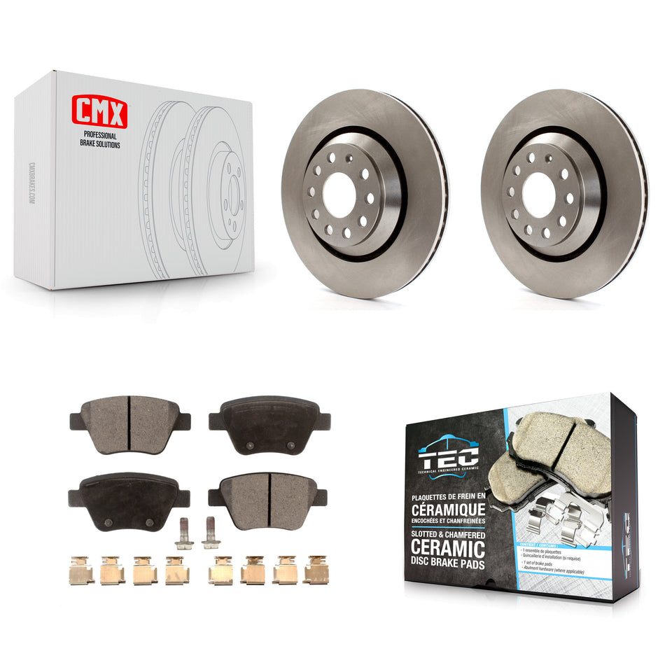 Rear Disc Brake Rotors And Ceramic Pads Kit For 2013 Volkswagen GTI With 310mm Diameter Rotor K8T-101990