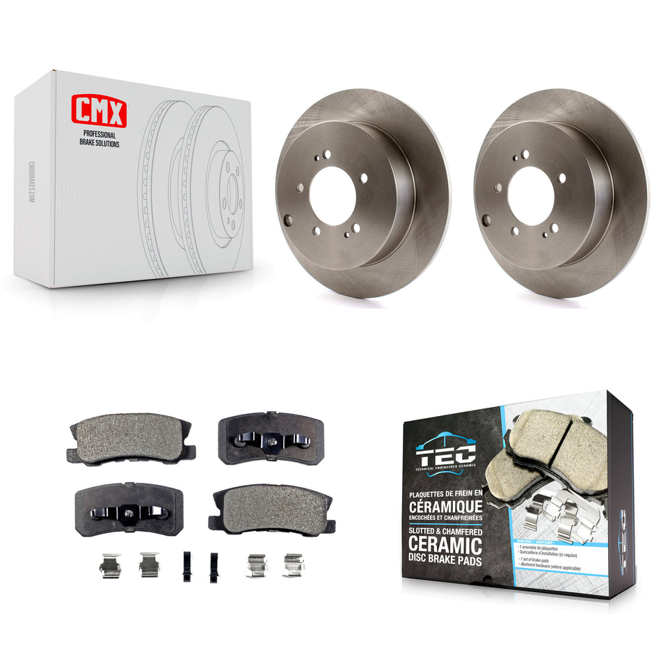 Rear Disc Brake Rotors And Ceramic Pads Kit For Mitsubishi Lancer Outlander K8T-101994
