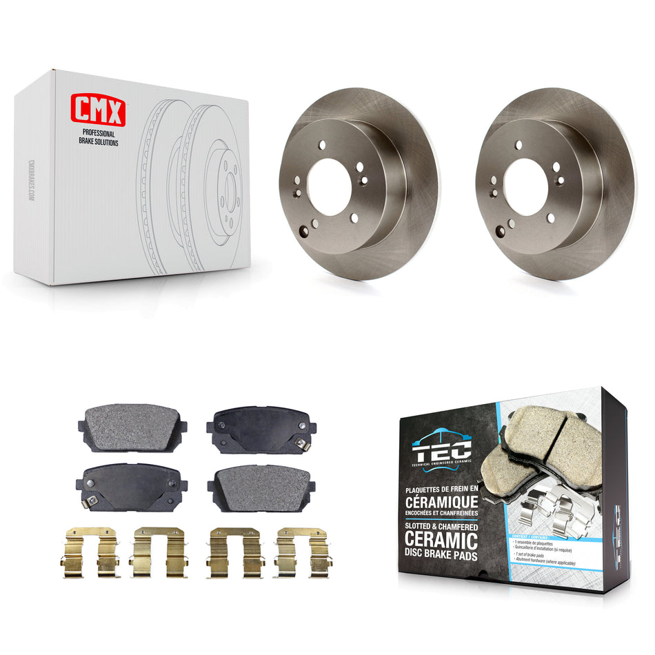 Rear Disc Brake Rotors And Ceramic Pads Kit For 2007-2012 Kia Rondo K8T-101996