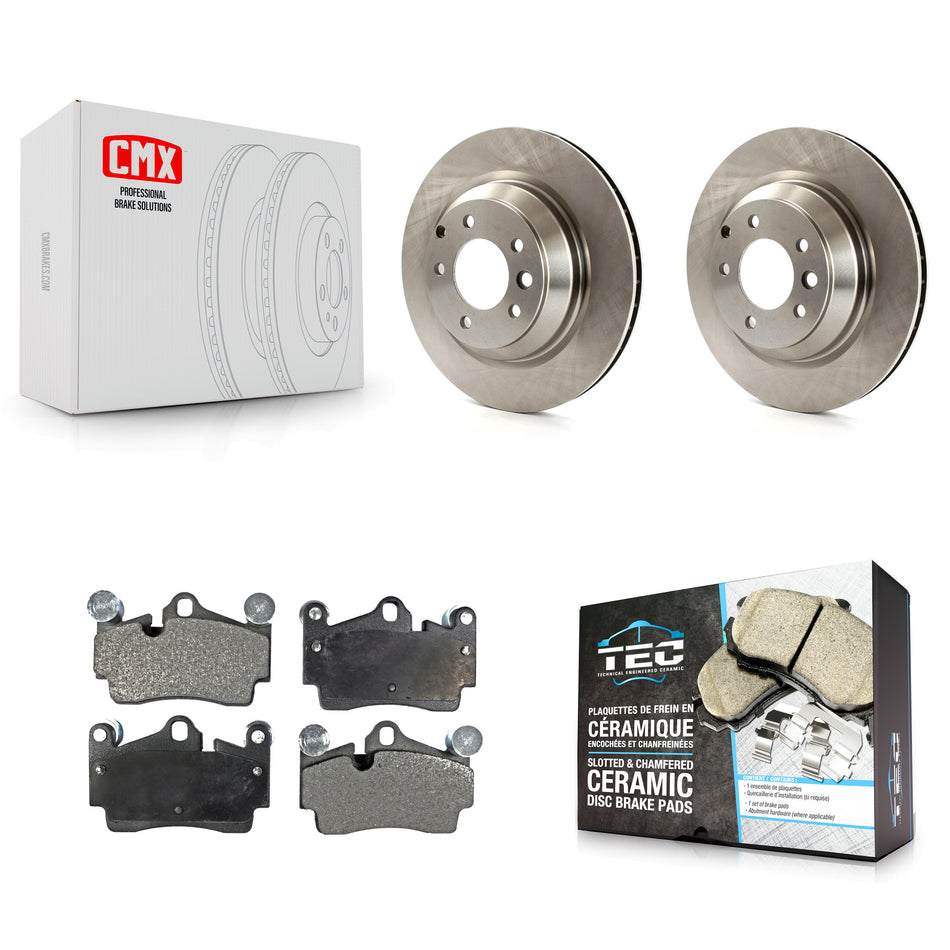 Rear Disc Brake Rotors And Ceramic Pads Kit For Porsche Cayenne Audi Q7 With 358mm Diameter Rotor K8T-102010