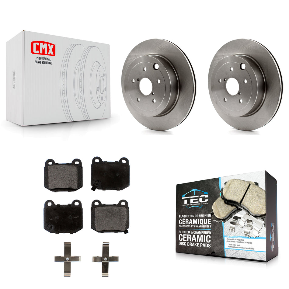 Rear Disc Brake Rotors And Ceramic Pads Kit For Subaru Impreza WRX STI K8T-102014