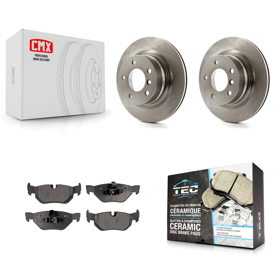 Rear Disc Brake Rotors And Ceramic Pads Kit For 2008-2013 BMW 128i K8T-102017