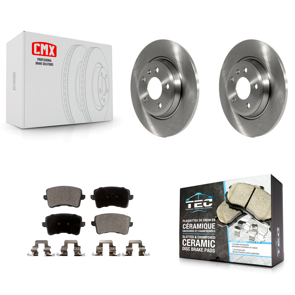 Rear Disc Brake Rotors And Ceramic Pads Kit For Audi Q5 A4 Quattro A5 allroad S5 K8T-102018