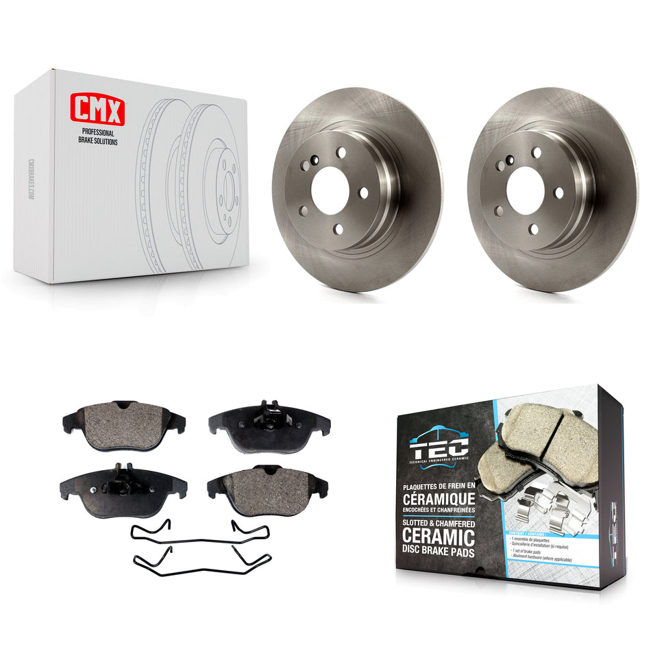 Rear Disc Brake Rotors And Ceramic Pads Kit For Mercedes-Benz C300 C250 C230 K8T-102025