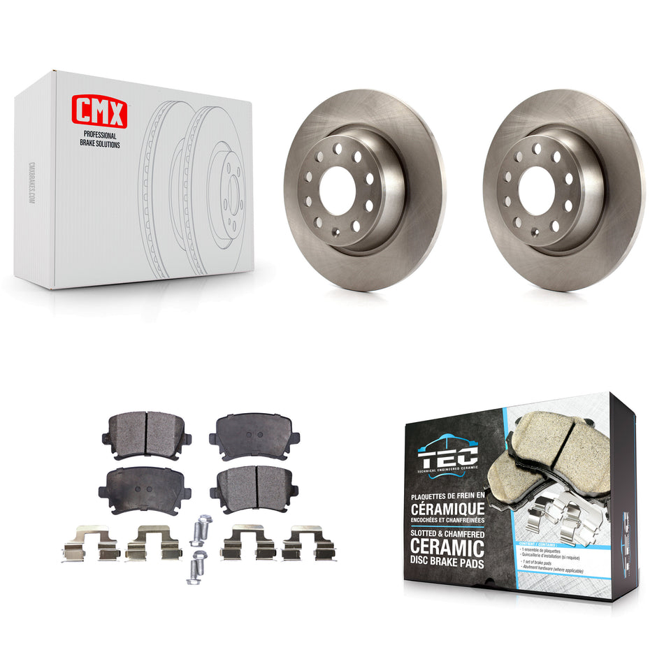 Rear Disc Brake Rotors And Ceramic Pads Kit For Volkswagen Tiguan CC Jetta Audi Passat GTI A3 Eos Q3 Limited Quattro K8T-102040