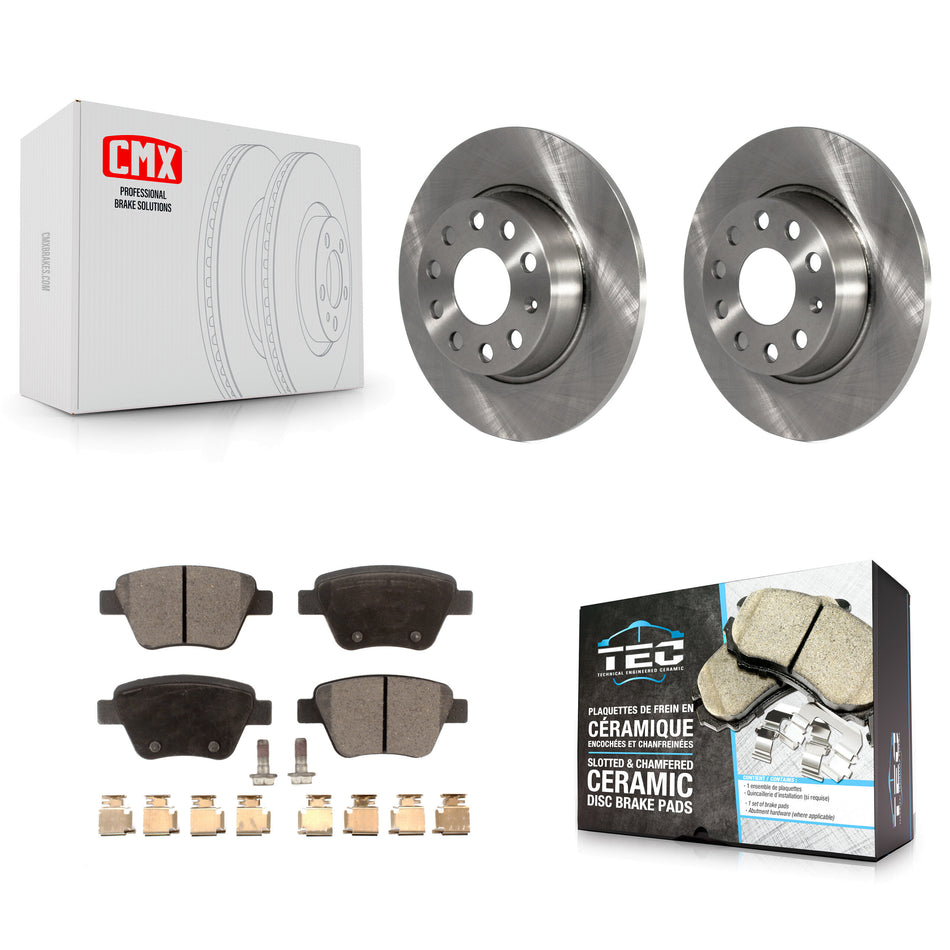 Rear Disc Brake Rotors And Ceramic Pads Kit For Volkswagen Jetta Passat Beetle Golf GTI Eos Audi A3 Quattro K8T-102042