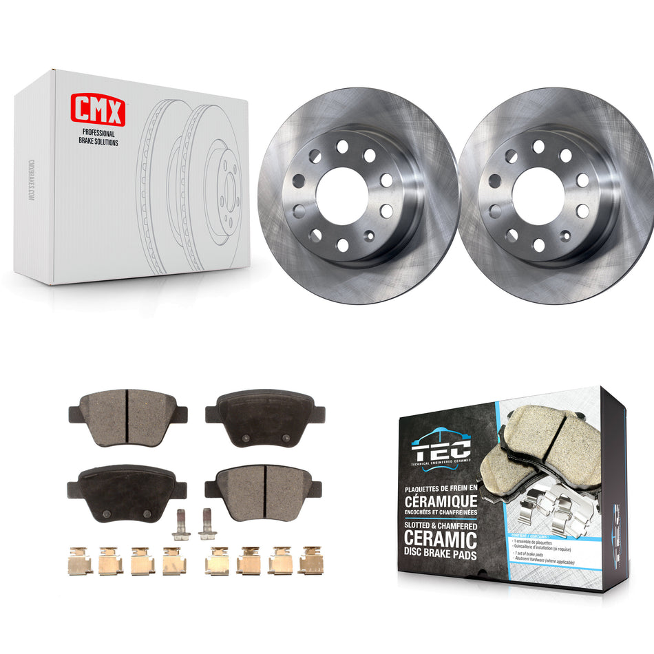 Rear Disc Brake Rotors And Ceramic Pads Kit For Volkswagen Beetle GTI Eos With 253mm Diameter Rotor K8T-102047