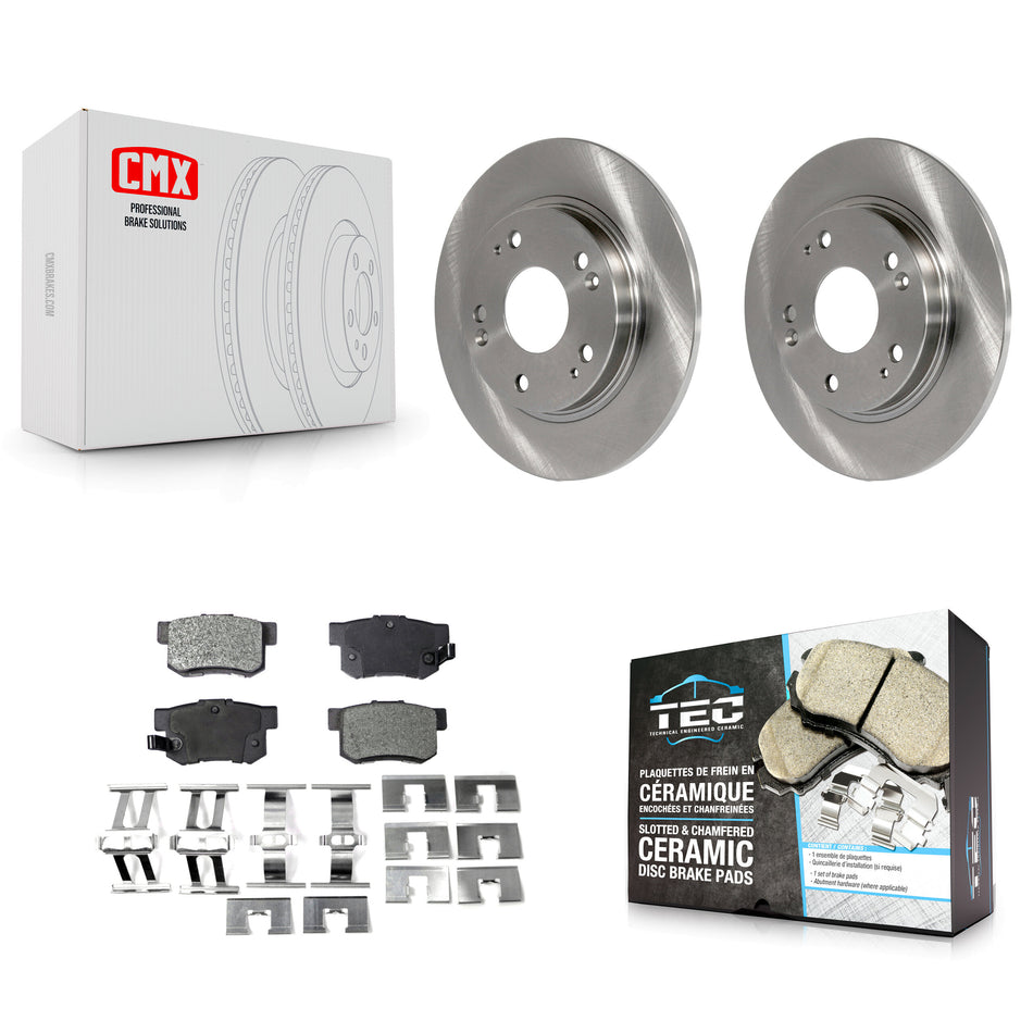 Rear Disc Brake Rotors And Ceramic Pads Kit For 2011-2015 Honda CR-Z K8T-102054