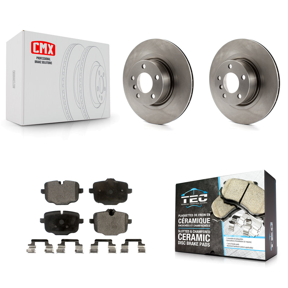 Rear Disc Brake Rotors And Ceramic Pads Kit For 2012 BMW X3 From 10 11 K8T-102056