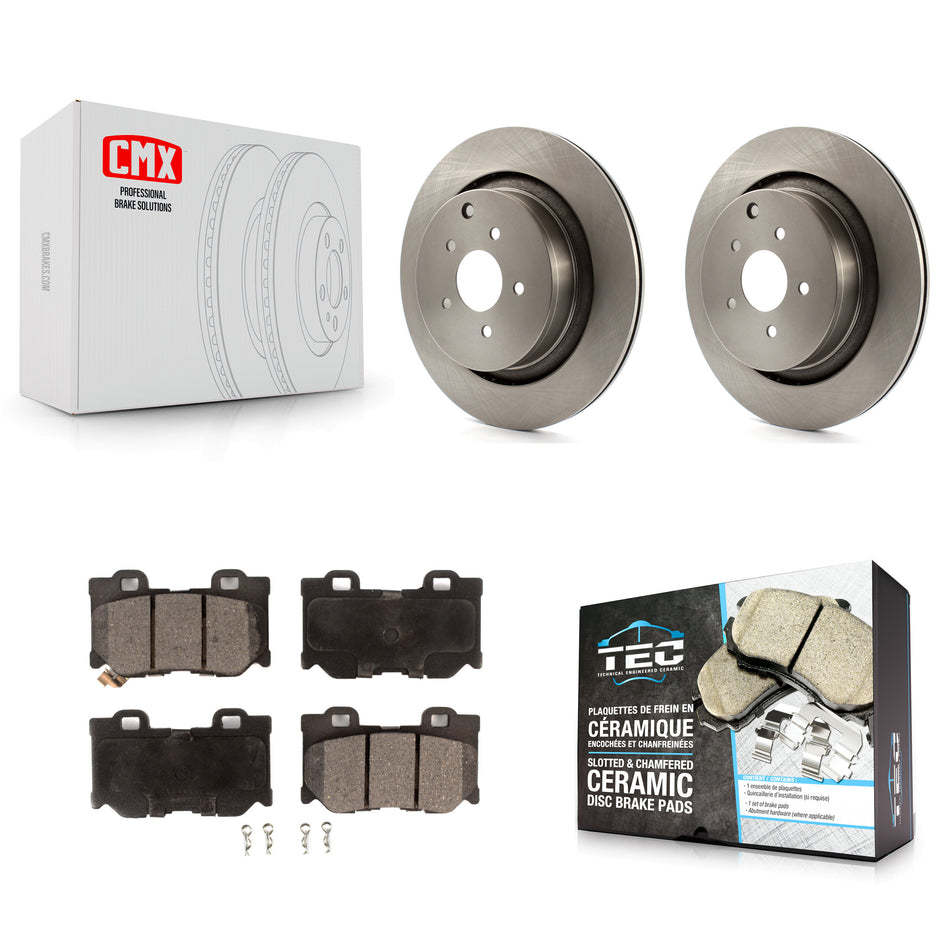 Rear Disc Brake Rotors And Ceramic Pads Kit For INFINITI Q50 M37 Q60 Q70 Q70L QX70 M56 FX50 K8T-102059