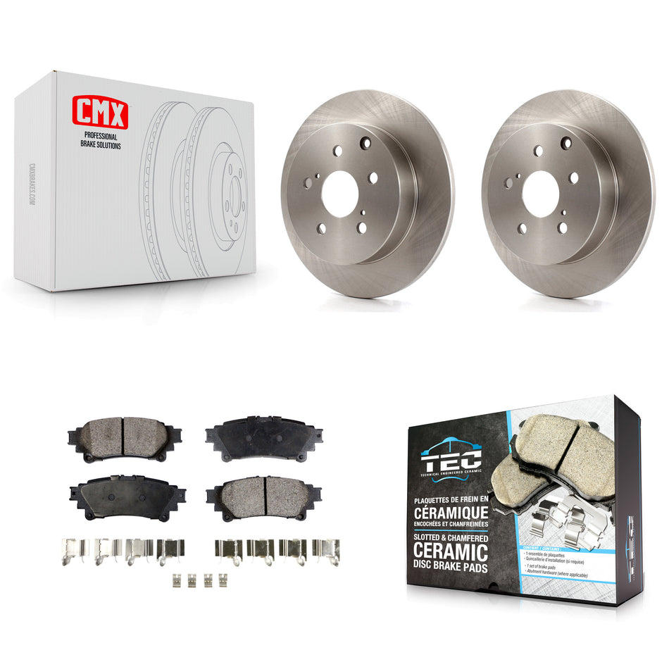 Rear Disc Brake Rotors And Ceramic Pads Kit For Toyota Prius V Mirai K8T-102061