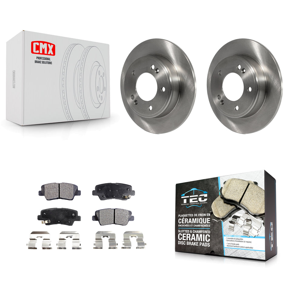 Rear Disc Brake Rotors And Ceramic Pads Kit For Hyundai Elantra Kia Soul Forte Veloster GT Forte5 Coupe Koup K8T-102063
