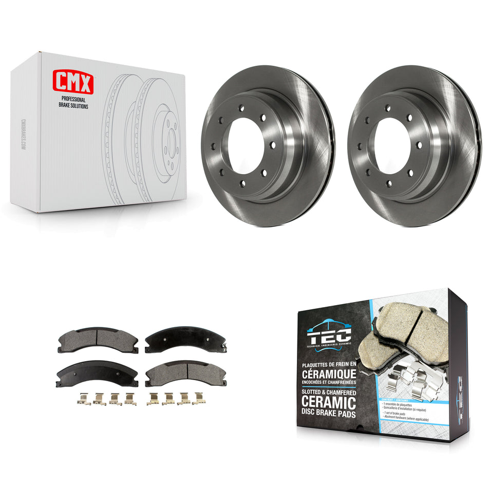 Rear Disc Brake Rotors And Ceramic Pads Kit For 2012-2021 Nissan NV2500 NV3500 NV1500 K8T-102070