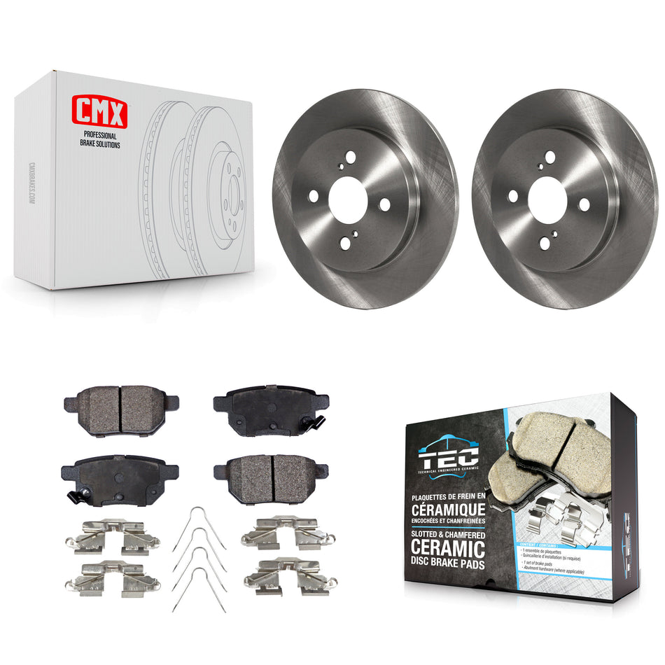 Rear Disc Brake Rotors And Ceramic Pads Kit For 2012-2018 Toyota Yaris K8T-102075