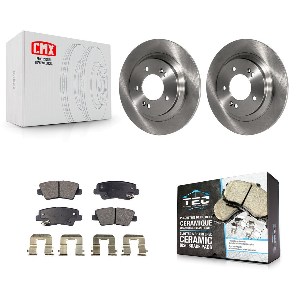 Rear Disc Brake Rotors And Ceramic Pads Kit For Hyundai Sonata Azera K8T-102079