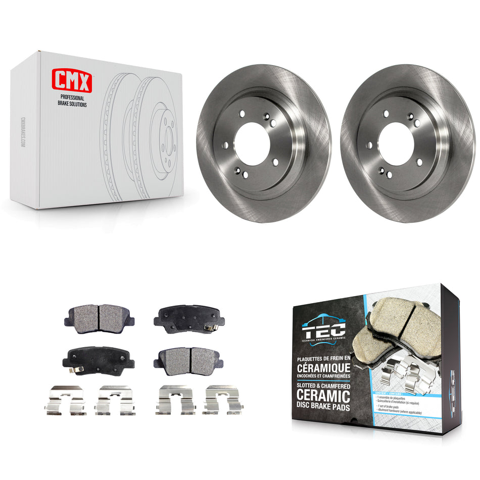 Rear Disc Brake Rotors And Ceramic Pads Kit For Kia Optima Hyundai Sonata Soul EV K8T-102080