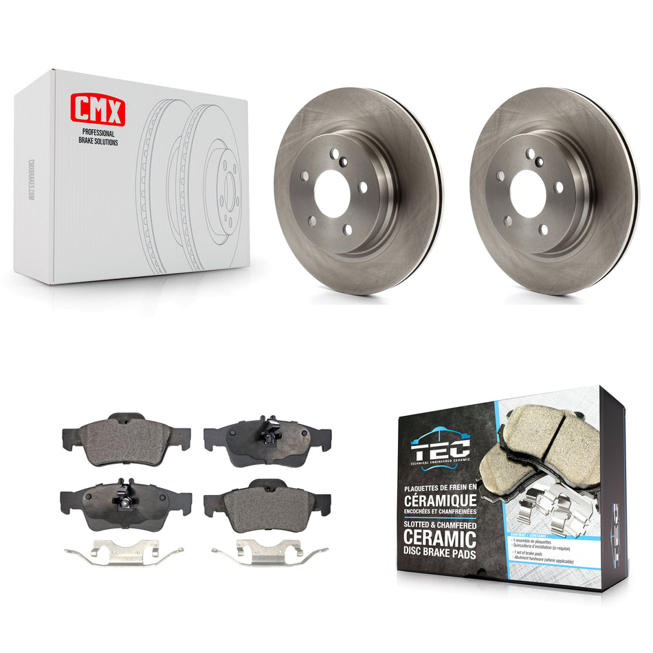 Rear Disc Brake Rotors And Ceramic Pads Kit For Mercedes-Benz E550 With 300mm Diameter Rotor K8T-102090