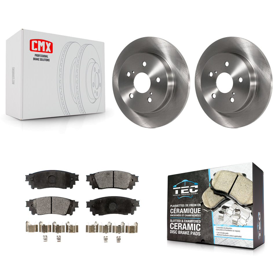 Rear Disc Brake Rotors And Ceramic Pads Kit For Toyota Camry RAV4 Lexus NX200t C-HR NX300 ES350 Avalon NX300h ES300h UX250h UX200 ES250 Venza Corolla Cross K8T-102103