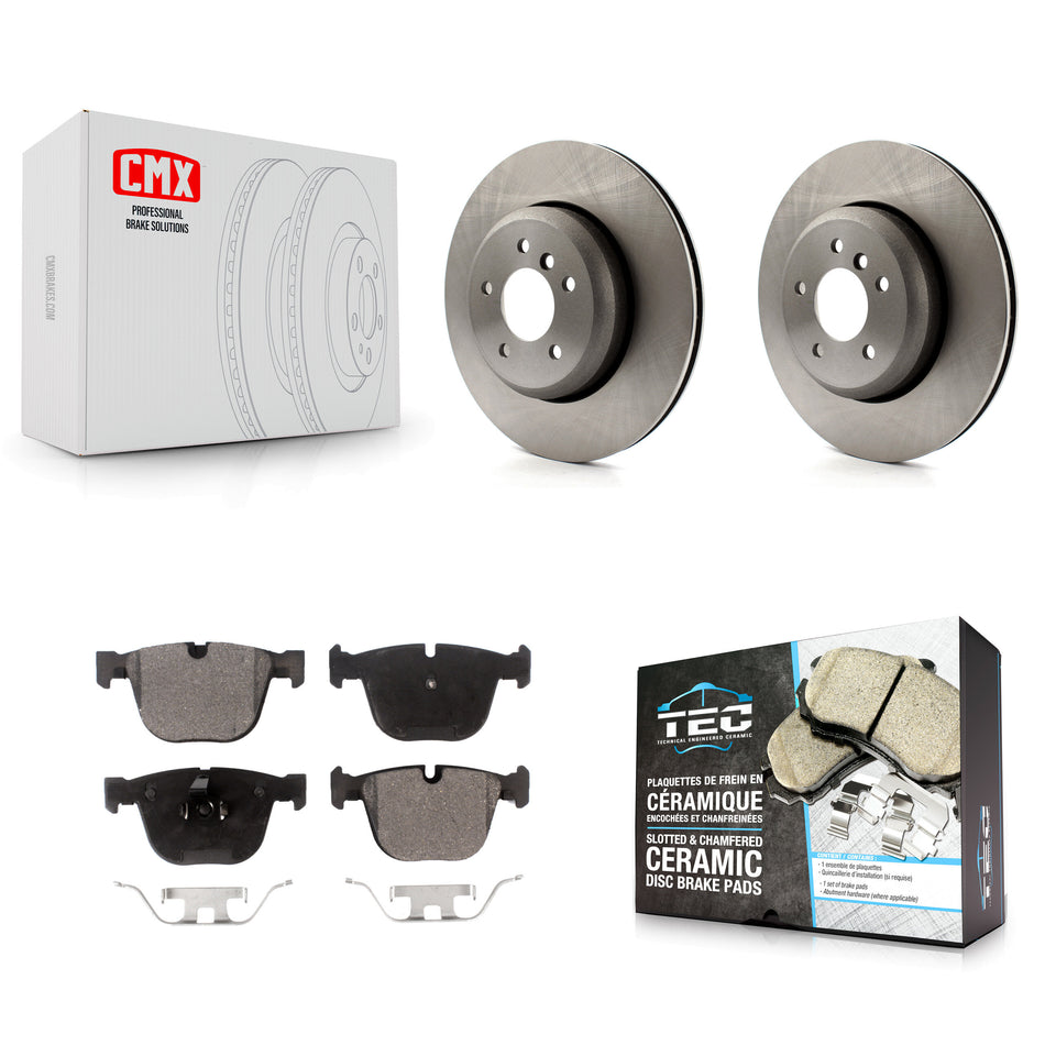 Rear Disc Brake Rotors And Ceramic Pads Kit For BMW 650i 535i 550i 645Ci 545i K8T-102116