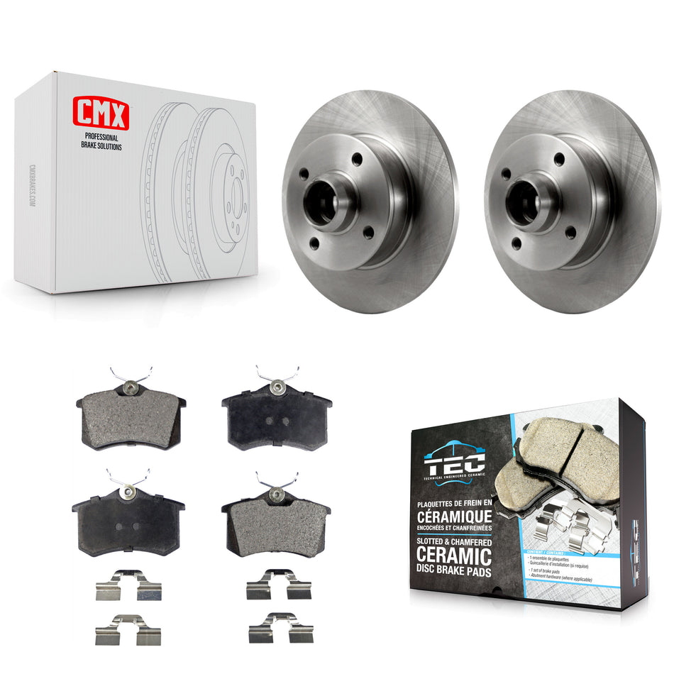 Rear Disc Brake Rotors Hub Assembly And Ceramic Pads Kit For Volkswagen Jetta Golf Passat Corrado Scirocco K8T-102120