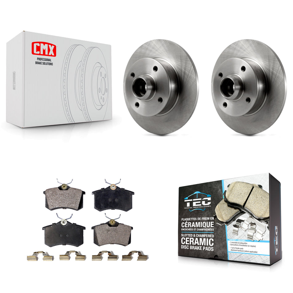 Rear Disc Brake Rotors Hub Assembly And Ceramic Pads Kit For Volkswagen Cabrio K8T-102121