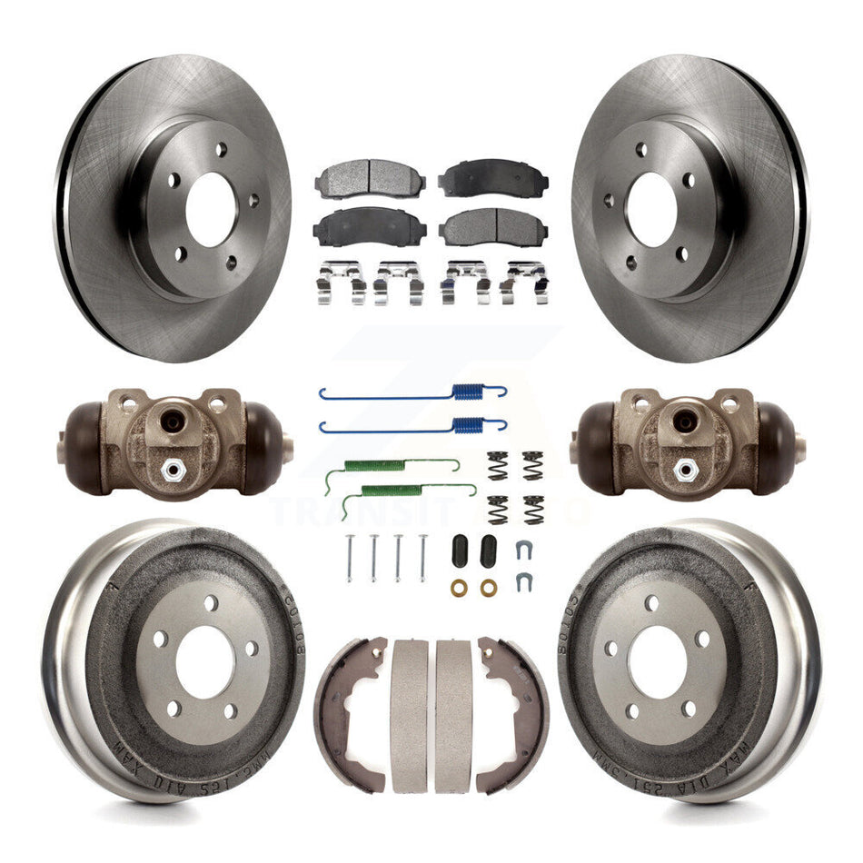Front Rear Disc Brake Rotor Ceramic Pad & Drum Kit (9Pc) For Chevrolet Equinox Saturn Vue K8T-102302