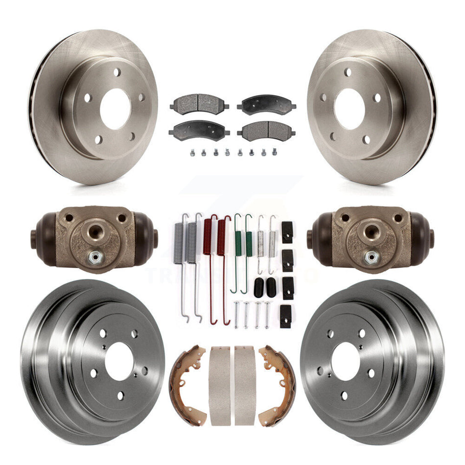 Front Rear Disc Brake Rotors Ceramic Pads And Drum Kit (9Pc) For Dakota Dodge Ram Mitsubishi Raider K8T-102320